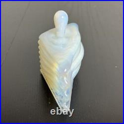 Vintage Opalescent Glass Perfume Bottle Art Deco Style Signed Benzer Gilvey 1990