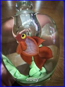 Vintage Orient And Flume Art Glass Perfume Bottle Goldfish