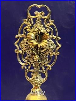 Vintage Ormolu Filigree Ornate Perfume Bottle with Glass Dauber 9 Tall