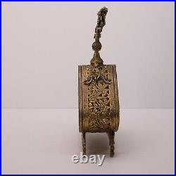 Vintage Ormolu Filigree Perfume Bottle Amber Glass with Dabber