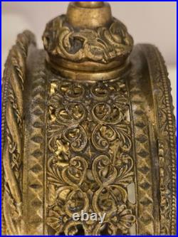 Vintage Ormolu Filigree Perfume / Scent Bottle Matson Style Double Glass