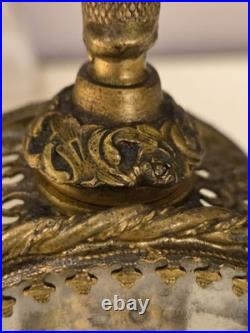 Vintage Ormolu Filigree Perfume / Scent Bottle Matson Style Double Glass