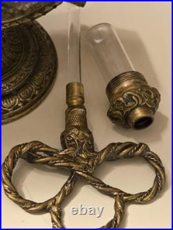 Vintage Ormolu Filigree Perfume / Scent Bottle Matson Style Double Glass