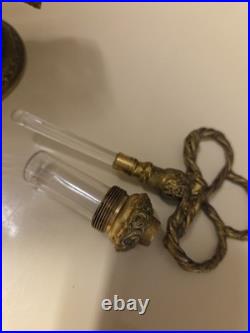 Vintage Ormolu Filigree Perfume / Scent Bottle Matson Style Double Glass