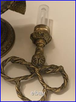 Vintage Ormolu Filigree Perfume / Scent Bottle Matson Style Double Glass