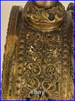 Vintage Ormolu Filigree Perfume / Scent Bottle Matson Style Double Glass