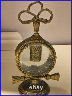 Vintage Ormolu Filigree Perfume / Scent Bottle Matson Style Double Glass