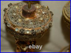 Vintage Ormolu Gold Cherub Perfume Bottle Atomizer Musical Box Music lot of 2