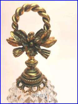 Vintage Ormolu Perfume Bottle Glass Dauber Hollywood Regency Gilt Vanity