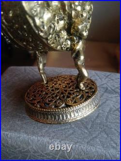 Vintage Ornate Gilt Filigree Perfume Bottle + 3 Unmatching Daubers (R)