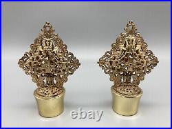 Vintage Ornate Gold ORMOLU Filigree Floral Design Perfume Bottles BEAUTIFUL