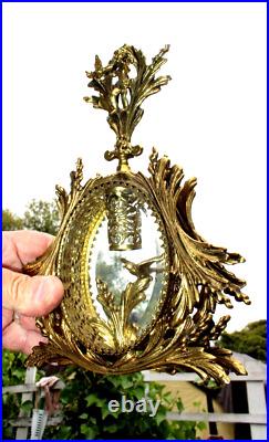 Vintage Ornate Gold Plated Ormolu Filigree Figural Vanity Perfume Bottle withCupid
