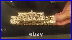 Vintage Ornate Hollywood Regency Perfume Cologne Filigree Dresser Set & Mirror