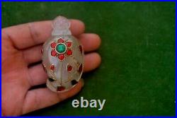 Vintage Ottoman mughal rock crystal Gem Setted perfume mango bottle qing dynasty