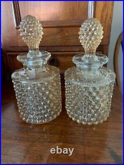 Vintage Pair Duncan Miller Hobnail Amber Glass Perfume Bottles 1930's Vintage Pair Duncan Miller Hobnail Amber Glass Perfume Bottles 1930's