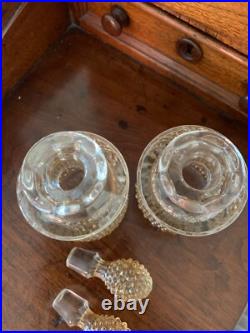 Vintage Pair Duncan Miller Hobnail Amber Glass Perfume Bottles 1930's Vintage Pair Duncan Miller Hobnail Amber Glass Perfume Bottles 1930's