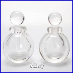 Vintage Pair Of Archimede Seguso Murano Glass Perfume Bottles Signed