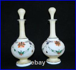 Vintage Pair of Hand Painted Barber Bottles Excellent Condition