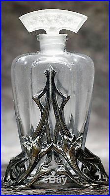Vintage Perfume 4 1/2 Bottle in the Silver Filigree Stand