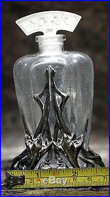 Vintage Perfume 4 1/2 Bottle in the Silver Filigree Stand