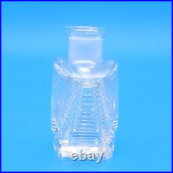 Vintage Perfume ART DECO NUDE INTAGLIO Cut Crystal Bottle Signed Czech DAUBER