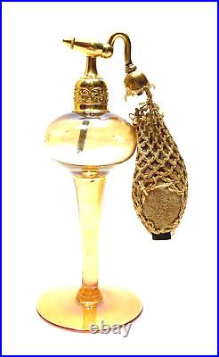 Vintage Perfume Atomizer Bottle DeVilbiss Iridescent Art Deco Glass Signed 6