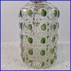 Vintage Perfume Bottle Atomiser Green Dot Diamond Glass Pattern Baccarat Style