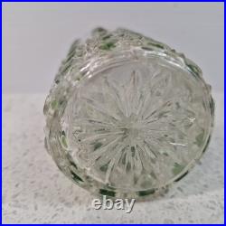 Vintage Perfume Bottle Atomiser Green Dot Diamond Glass Pattern Baccarat Style