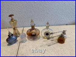 Vintage Perfume Bottle Atomizer Lot Art Glass Crystal Vanity Decor Collectible