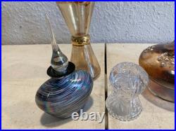 Vintage Perfume Bottle Atomizer Lot Art Glass Crystal Vanity Decor Collectible