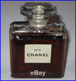 Vintage Perfume Bottle Chanel No 5 Bottle 1 OZ Post 1951 Open 3/4+ Full 3