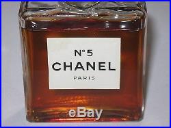 Vintage Perfume Bottle Chanel No 5 Bottle 1 OZ Post 1970 Open 3/4 Full 3