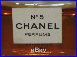 Vintage Perfume Bottle Chanel No 5 Bottle 1 OZ Pre 1970 Open 2/3 Full 3