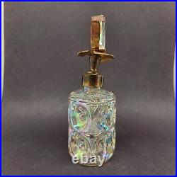 Vintage Perfume Bottle Irice Victorian Heart Profile Top France Iridescent