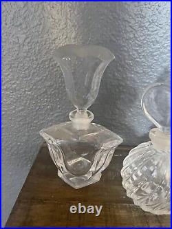 Vintage Perfume Bottle Lot 4 Glass Lead Crystal Clear Germany