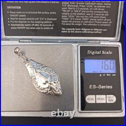 Vintage Perfume Bottle Pendant Silver Vintage Poison Oil Bottle Screw Relief 925