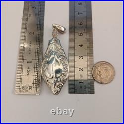 Vintage Perfume Bottle Pendant Silver Vintage Poison Oil Bottle Screw Relief 925