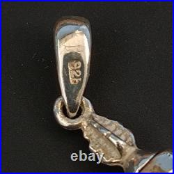Vintage Perfume Bottle Pendant Silver Vintage Poison Oil Bottle Screw Relief 925