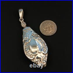Vintage Perfume Bottle Pendant Silver Vintage Poison Oil Bottle Screw Relief 925