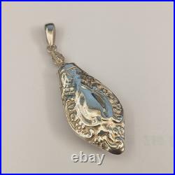 Vintage Perfume Bottle Pendant Silver Vintage Poison Oil Bottle Screw Relief 925