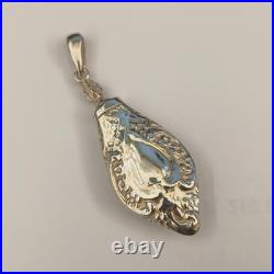 Vintage Perfume Bottle Pendant Silver Vintage Poison Oil Bottle Screw Relief 925