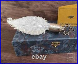 Vintage Perfume Bottle Venetian Glass Silver Italian Box Women's Rare Old 20th