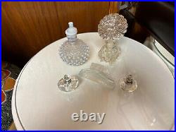 Vintage Perfume Bottles Crystal/glass Set Of 5