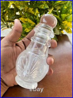 Vintage Perfume Bottles Hand Carved Clear Quartz Crystal Perfume Bottle