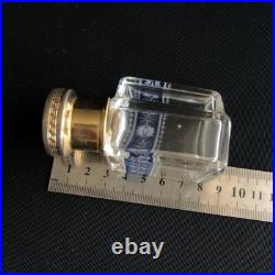 Vintage Perfume Bottles Set Enamel Cloisonné Lid 20 Century Glass Collectible