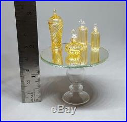 Vintage Perfume Bottles Yellow Glass for Dollhouse Miniature Collectible