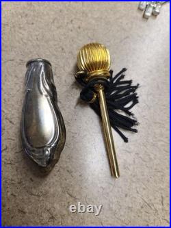 Vintage Perfume Flask Goldplated, Art Nouveau Style