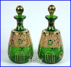 Vintage Perfume Scent Bottle Set 4 pce with Lidded Jar and Ring Dish 2 Cologne