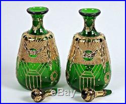 Vintage Perfume Scent Bottle Set 4 pce with Lidded Jar and Ring Dish 2 Cologne