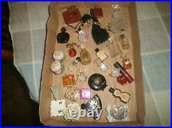 Vintage Perfumes Bottles FIlled/Empty Crystal 925 Sterling mix lot 27 pieces + c